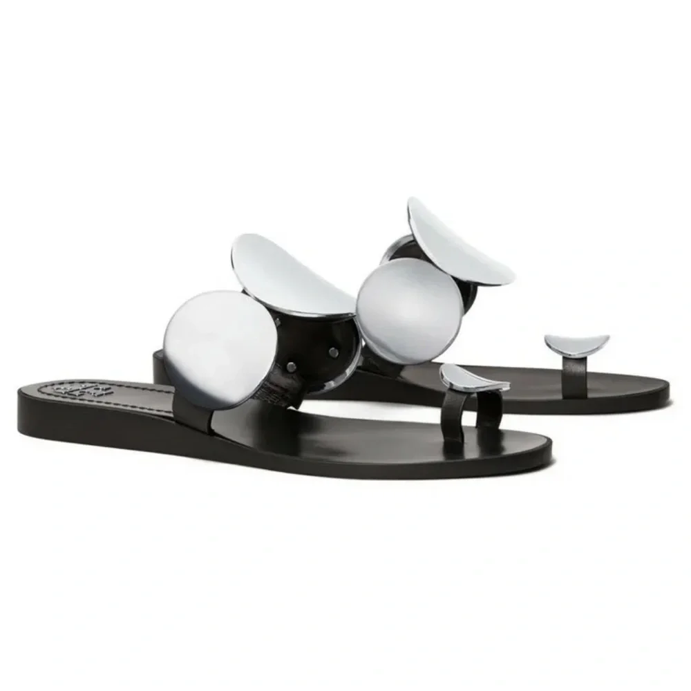 Tory Burch / Patos Multi Disk / Sandals / Gray and Black / Size 7 - Picture 12 of 12